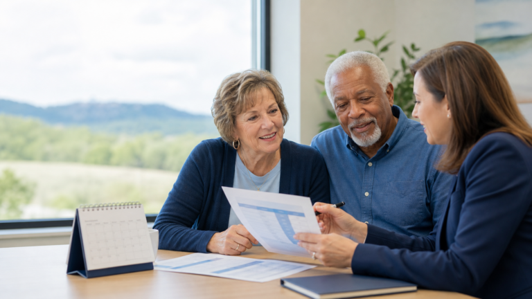 West Virginia seniors reviewing Medicare Open Enrollment options with a local insurance advisor